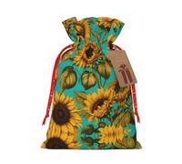 NBRIEU Sac cadeau imprimé tournesol avec cordon de serrage, sac cadeau réutilisable pour fête, mariage