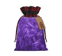 NBRIEU Sac cadeau imprimé violet réutilisable pour fête de Noël, mariage, cadeau