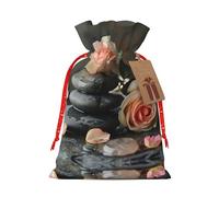 NBRIEU Sac cadeau réutilisable avec cordon de serrage Motif pierre et fleurs de rose pour vacances, fête, mariage