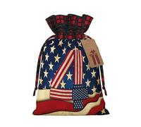 NBRIEU Sac cadeau réutilisable avec drapeau patriotique du 4 juillet
