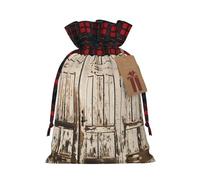 NBRIEU Sac cadeau réutilisable avec impression de porte de grange pour Noël, fête, mariage, sac cadeau