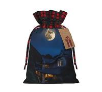 NBRIEU Sac cadeau réutilisable avec impression pleine lune pour fête de Noël mariage