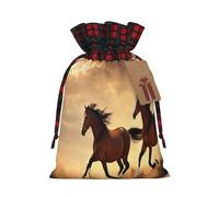 NBRIEU Sac cadeau réutilisable avec motif de cheval, pour Noël, fête, mariage, sac cadeau