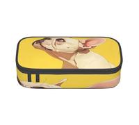 NBRIEU Trousse à crayons de grande capacité avec imprimé bouledogue français et plusieurs compartiments, Noir/blanc, One Size, Imprimé