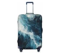 NBRIEU Within the Tides Housse de valise élastique moderne lavable Compatible avec les bagages de 45,7 à 81,3 cm Noir Taille M, Noir , m