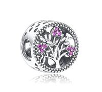 Nbsameng Breloque arbres, argent 925 avec zircons 5A, pour bracelet et collier Europe