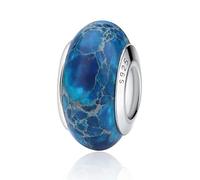 Nbsameng Breloque en Verre de Murano, Charms pour Bracelets et Chaînes pour Femme, Charm en Argent à 925, Breloques Compatibles Pandora, Gnoce et Trollbeads,Pierre naturelle