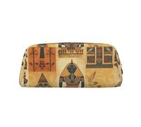 NBSKSDLK Ancient Egypt Tribe Series Trousse de maquillage pour homme et femme - Petite trousse de toilette à fermeture éclair - Esthétique - Sac de rangement tendance en cuir, doré, One Size