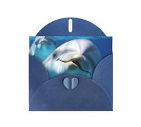 NBSKSDLK Cartes de vœux vierges avec enveloppes - Motif dauphin avec un sourire - Cartes postales personnalisées - 10,2 x 15,2 cm