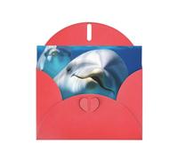 NBSKSDLK Cartes de vœux vierges avec enveloppes - Motif dauphin avec un sourire - Cartes postales personnalisées - 10,2 x 15,2 cm