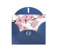 NBSKSDLK Cartes de vœux vierges en fleurs de cerisier japonais avec enveloppes, carte postale personnalisée, carte de remerciement, 10,2 x 15,2 cm