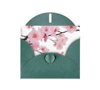 NBSKSDLK Cartes de vœux vierges en fleurs de cerisier japonais avec enveloppes, carte postale personnalisée, carte de remerciement, 10,2 x 15,2 cm