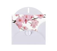 NBSKSDLK Cartes de vœux vierges en fleurs de cerisier japonais avec enveloppes, carte postale personnalisée, carte de remerciement, 10,2 x 15,2 cm