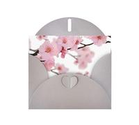 NBSKSDLK Cartes de vœux vierges en fleurs de cerisier japonais avec enveloppes, carte postale personnalisée, carte de remerciement, 10,2 x 15,2 cm