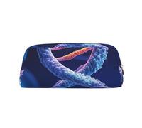NBSKSDLK DNA Genetic Helix Trousse de maquillage pour homme et femme - Petite trousse de toilette à fermeture éclair - Trousse de rangement tendance en cuir, Or, One Size