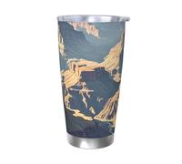 NBSKSDLK Grand Canyon Arizona Gobelet isotherme de 591 ml en acier inoxydable avec couvercle et paille - Tasse de voyage à double paroi pour chaud/froid - Anti-déversement - Pour la maison, le bureau