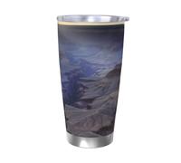 NBSKSDLK Grand Canyon Gobelet isotherme de 591 ml en acier inoxydable avec couvercle et paille, tasse de voyage à double paroi pour chaud/froid, tasse thermique anti-déversement pour la maison, le