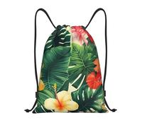 NBSKSDLK hojas tropicales y flores Sac à dos léger avec cordon de serrage pour homme et femme Sac de sport