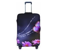 NBSKSDLK Housse de bagage de voyage avec joli papillon violet - Protection anti-rayures et lavable - Housse de bagage élastique approuvée par la TSA - Convient aux bagages de 45,7 à 81,3 cm, Noir , M
