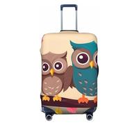 NBSKSDLK Housse de bagage de voyage avec motif chouettes mignonnes - Anti-rayures - Lavable - Élastique - Approuvé par la TSA - Convient aux bagages de 45,7 à 81,3 cm, Noir , M