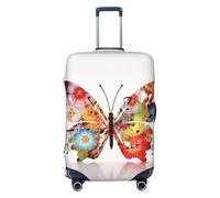 NBSKSDLK Housse de bagage de voyage avec motif papillon musical, anti-rayures, lavable, housse de bagage élastique, approuvée par la TSA pour bagages de 45,7 à 81,3 cm, Noir , XL