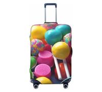 NBSKSDLK Housse de bagage de voyage colorée anti-rayures, lavable, housse de bagage élastique, approuvée par la TSA pour bagages de 45,7 à 81,3 cm, Noir , L