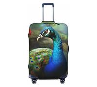 NBSKSDLK Housse de bagage de voyage colorée paon protecteur anti-rayures lavable housse de bagage élastique approuvée par la TSA pour bagages de 45,7 à 81,3 cm, Noir , XL