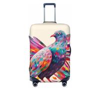 NBSKSDLK Housse de bagage de voyage colorée Pigeon Protection anti-rayures lavable Housse de bagage élastique Approuvé TSA Protection pour bagages de 45,7 à 81,3 cm, Noir , M