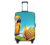 NBSKSDLK Housse de bagage de voyage d'été pour perroquet, ananas, oiseaux, housse de protection anti-rayures lavable, housse de bagage élastique approuvée par la TSA pour bagages de 45,7 à 81,3 cm