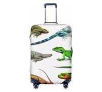 NBSKSDLK Housse de bagage de voyage, différents types de lézard, protection anti-rayures, lavable, housse de valise élastique, approuvée par la TSA pour bagages de 45,7 à 81,3 cm, Noir , L