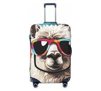 NBSKSDLK Housse de bagage de voyage en alpaga portant des lunettes de soleil, protection de valise, anti-rayures, lavable, housse de valise élastique, approuvée par la TSA pour bagages de 45,7 à 81,3