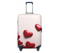 NBSKSDLK Housse de bagage de voyage en forme de cœurs, anti-rayures, lavable, housse de valise élastique, approuvée par la TSA pour bagages de 45,7 à 81,3 cm, Noir , S