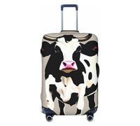 NBSKSDLK Housse de bagage de voyage en forme de vache à pois noirs anti-rayures lavable housse de bagage élastique approuvée par la TSA pour bagages de 45,7 à 81,3 cm, Noir , XL