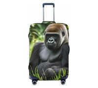 NBSKSDLK Housse de bagage de voyage Gorilla in the Grass - Anti-rayures - Lavable - Élastique - Approuvé par la TSA - Convient aux bagages de 45,7 à 81,3 cm, Noir , M