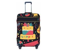 NBSKSDLK Housse de bagage de voyage Happy Birthday Images Protection de valise anti-rayures lavable Housse de bagage élastique Approuvé TSA Protecteur de bagages Convient aux bagages de 45,7 à 81,3 cm