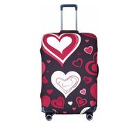 NBSKSDLK Housse de bagage de voyage Happy Valentine's Day - Anti-rayures - Lavable - Housse de bagage élastique approuvée par la TSA - Convient aux bagages de 45,7 à 81,3 cm, Noir , L