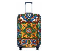 NBSKSDLK Housse de bagage de voyage mexicaine en céramique - Anti-rayures - Lavable - Élastique - Approuvé par la TSA - Convient aux bagages de 45,7 à 81,3 cm, Noir , S