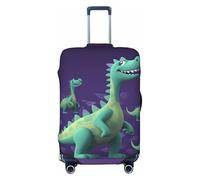 NBSKSDLK Housse de bagage de voyage motif dinosaure dessin animé, protection anti-rayures, lavable, housse de valise élastique approuvée par la TSA pour bagages de 45,7 à 81,3 cm, Noir , S