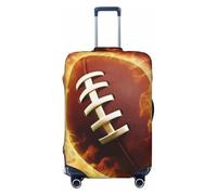 NBSKSDLK Housse de bagage de voyage motif football américain flamboyant, anti-rayures, lavable, housse de valise élastique approuvée par la TSA pour bagages de 45,7 à 81,3 cm, Noir , S
