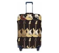 NBSKSDLK Housse de bagage de voyage, motif guitare, protection anti-rayures, lavable, housse de valise élastique, approuvée par la TSA pour bagages de 45,7 à 81,3 cm, Noir , S