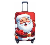 NBSKSDLK Housse de bagage de voyage Père Noël, cadeaux de Noël, protection anti-rayures, lavable, housse de valise élastique, approuvée par la TSA pour bagages de 45,7 à 81,3 cm, Noir , M