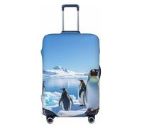 NBSKSDLK Housse de bagage de voyage Pingouin Antarctique Ice Protection anti-rayures lavable Housse de bagage élastique Approuvé TSA Protection pour bagages de 45,7 à 81,3 cm, Noir , M