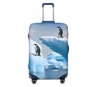 NBSKSDLK Housse de bagage de voyage Pingouins sur l'Iceberg - Anti-rayures - Lavable - Élastique - Approuvé par la TSA - Convient aux bagages de 45,7 à 81,3 cm, Noir , S