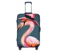 NBSKSDLK Housse de bagage de voyage pour Halloween, flamant rose, chapeau de sorcière, protection anti-rayures, lavable, housse de bagage élastique, approuvée par la TSA pour bagages de 45,7 à 81,3 cm