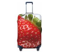 NBSKSDLK Housse de bagage de voyage rouge fraise fruits protection anti-rayures lavable housse de bagage élastique approuvée TSA protection bagages pour bagages de 45,7 à 81,3 cm, Noir , S