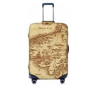 NBSKSDLK Housse de bagage de voyage vintage avec carte au trésor - Anti-rayures - Lavable - Élastique - Approuvé par la TSA - Convient aux bagages de 45,7 à 81,3 cm, Noir , L