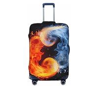 NBSKSDLK Housse de bagage de voyage Yin Yang anti-rayures, lavable, housse de valise élastique, approuvée par la TSA pour bagages de 45,7 à 81,3 cm, Noir , M