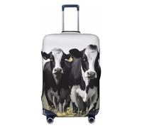 NBSKSDLK Housse de protection pour bagage de voyage en forme de vaches noires et blanches - Anti-rayures - Lavable - Élastique - Approuvé par la TSA - Convient aux bagages de 45,7 à 81,3 cm, Noir , S