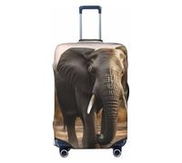 NBSKSDLK Housse de protection pour bagage de voyage, motif éléphant d'Afrique tropicale, anti-rayures, lavable, élastique, approuvée par la TSA pour bagages de 45,7 à 81,3 cm, Noir , L