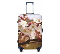 NBSKSDLK Housse de protection pour bagages de voyage en fleur de prunier - Anti-rayures - Lavable - Élastique - Approuvé par la TSA - Convient aux bagages de 45,7 à 81,3 cm, Noir , L